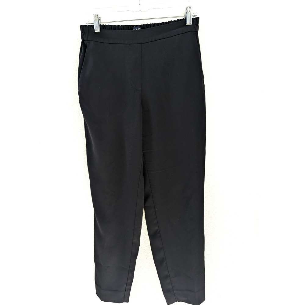 J Crew Jaimie Pants 6 Black Elastic Waist Tapered  BS995